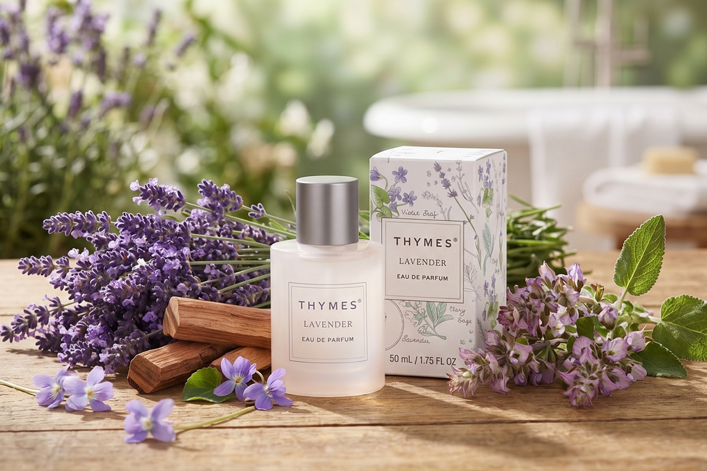 Thymes Eau De Parfum - Scented Perfumes for Women - Women's Fragrances with Notes of Velvety Lavender, Warm Rosewood, Fresh Clary Sage, & Earthy Violet (Lavender, 1.75 fl oz)