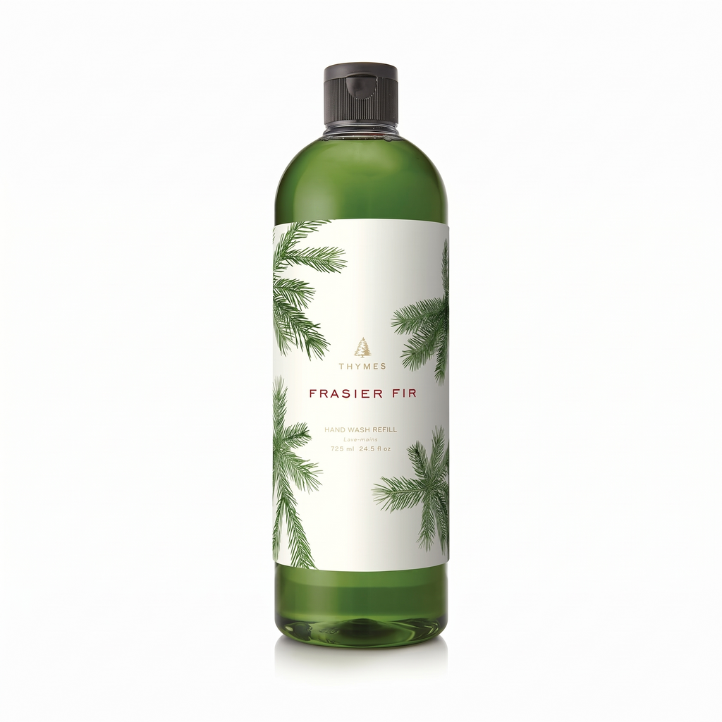 Thymes Hand Wash Refill - Lightly Scented Liquid Hand Soap for Bathroom and Kitchen Refill - Moisturizing Formula with Natural Ingredients (Frasier Fir, 24.5 fl oz)