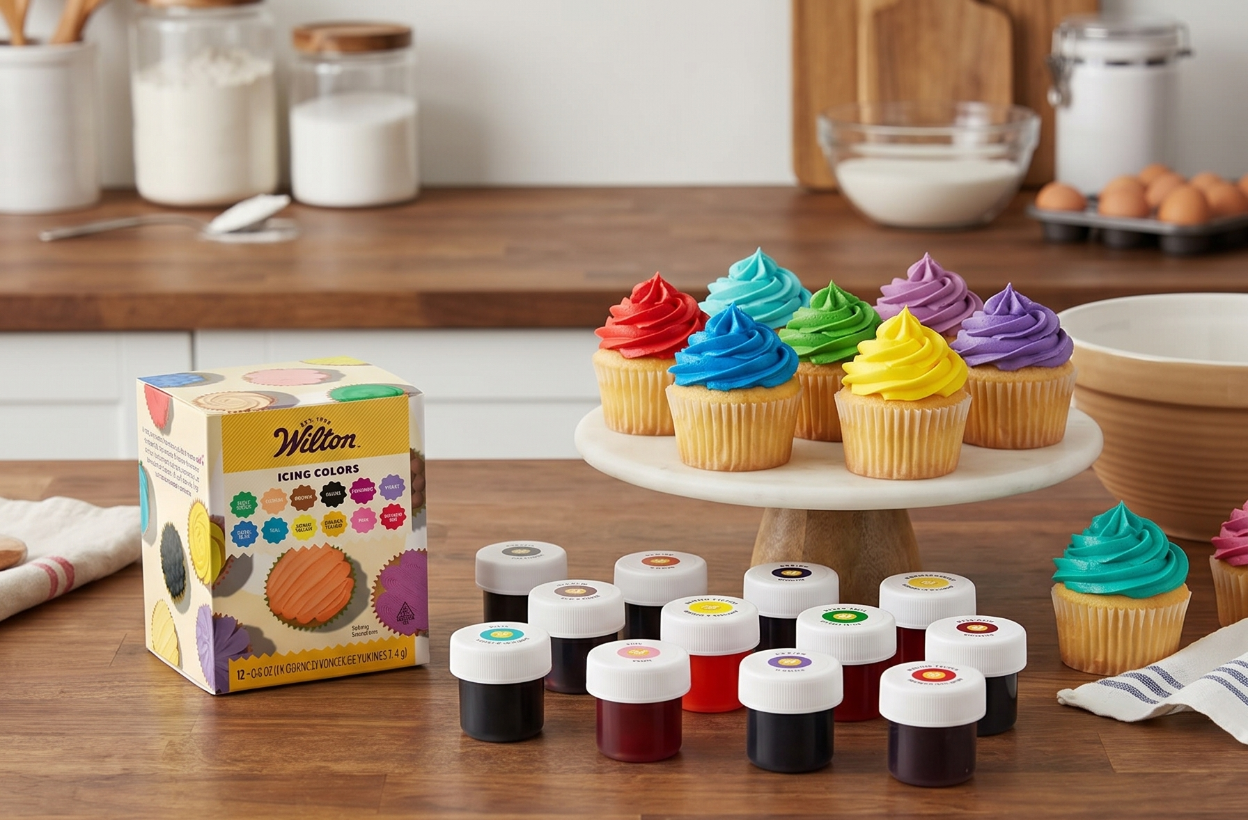 Wilton Edible Gel Food Coloring Set - For Baking & Decorating - Mixable Color Shades - Concentrated Formula for Vibrant Colors - 6 Ounces Each (12-Piece Set)