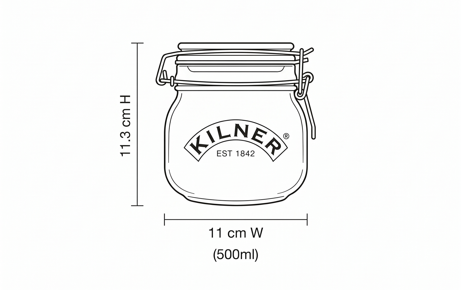 Kilner Round Swing Top Glass Jar | 17 oz