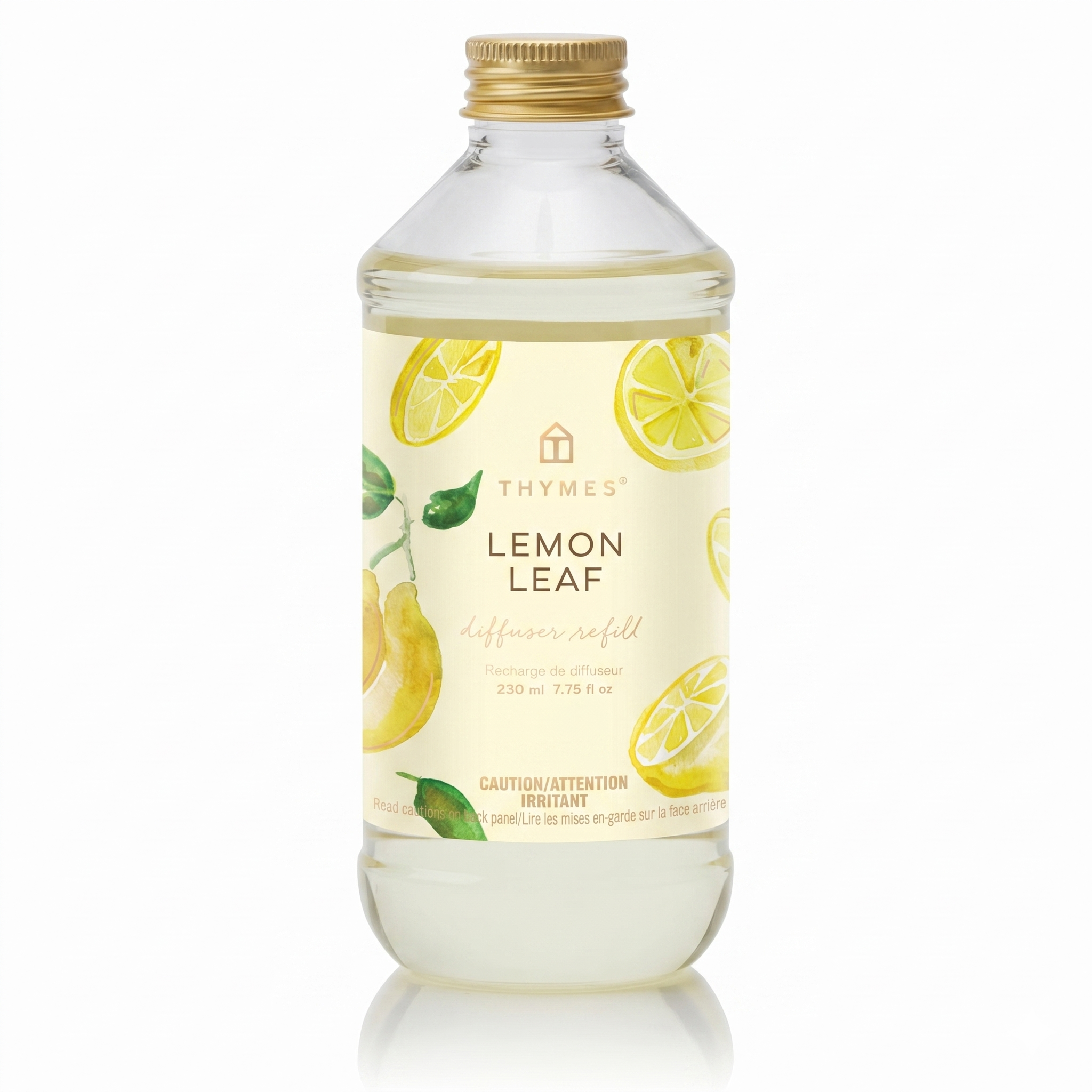Thymes Reed Diffuser Oil Refill – Fragrance Oil for Diffuser Refill – Flameless Home Fragrance – Home Luxury Scents with Notes of Lemon Verbena, Lily of the Valley & Bergamot (Lemon Leaf, 7.75 fl oz)
