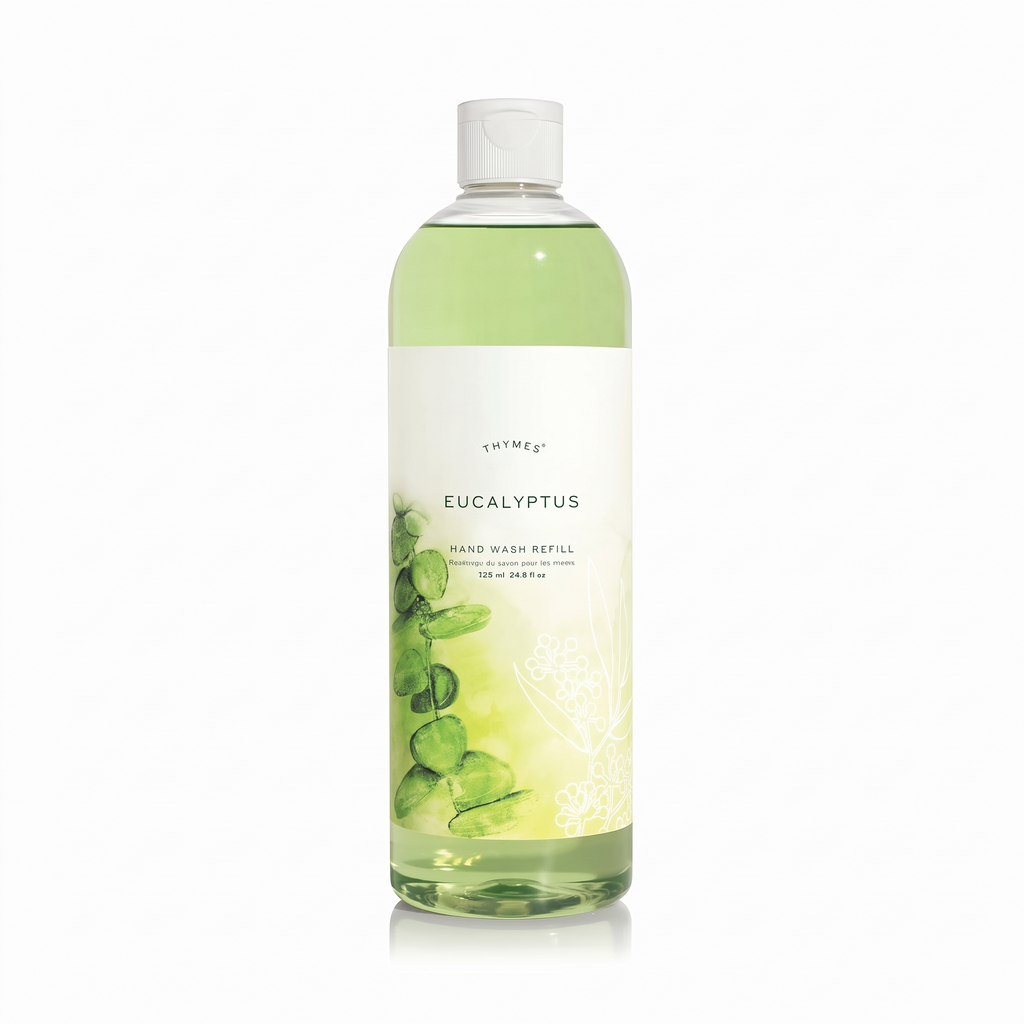 Thymes Hand Wash Refill - Lightly Scented Liquid Hand Soap for Bathroom and Kitchen Refill - Moisturizing Formula with Natural Ingredients (Eucalyptus, 24.5 fl oz)