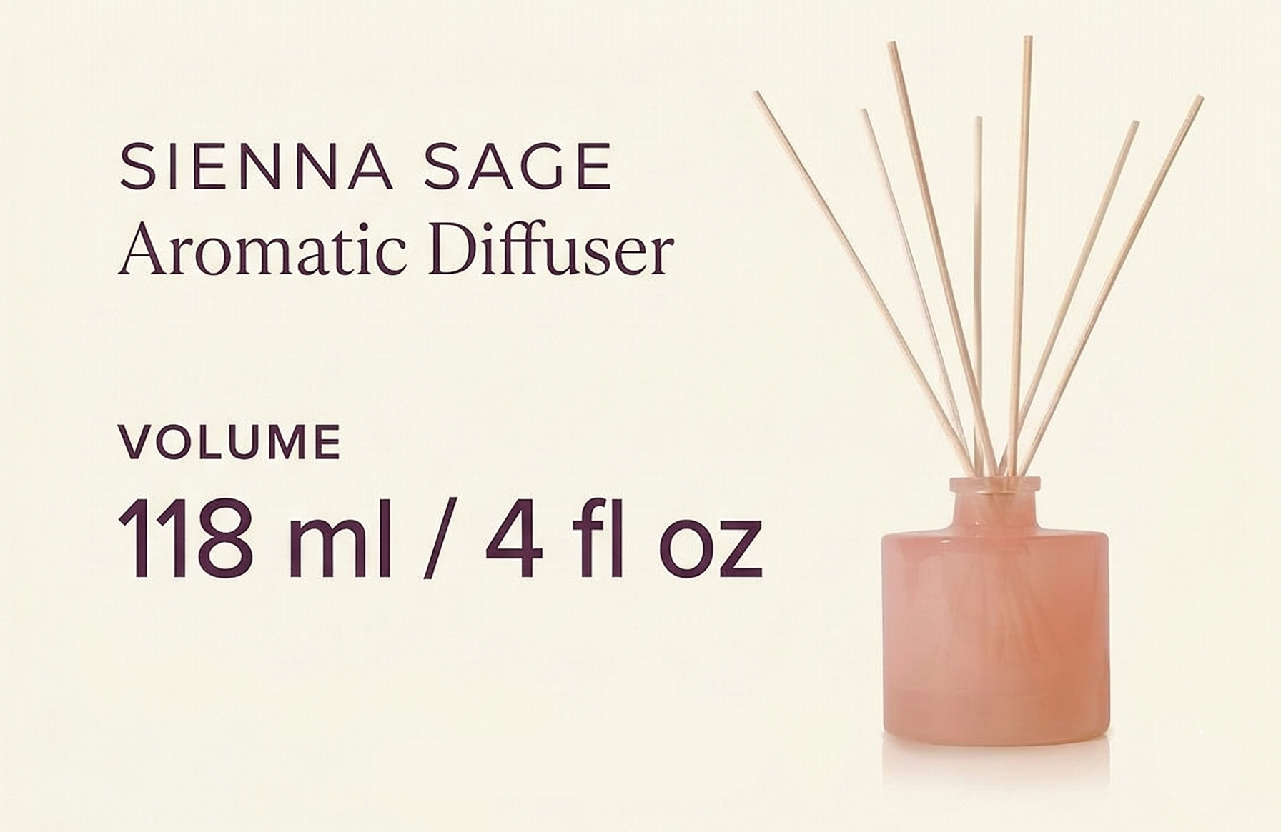 Thymes Petite Reed Diffuser Set – Includes Rattan Wood Sticks, Fragrance Oil, & Glass Bottle – Home Fragrance Oil Diffuser – Luxury Home Decor – Bedroom Decor (Sienna Sage, 4 fl oz)