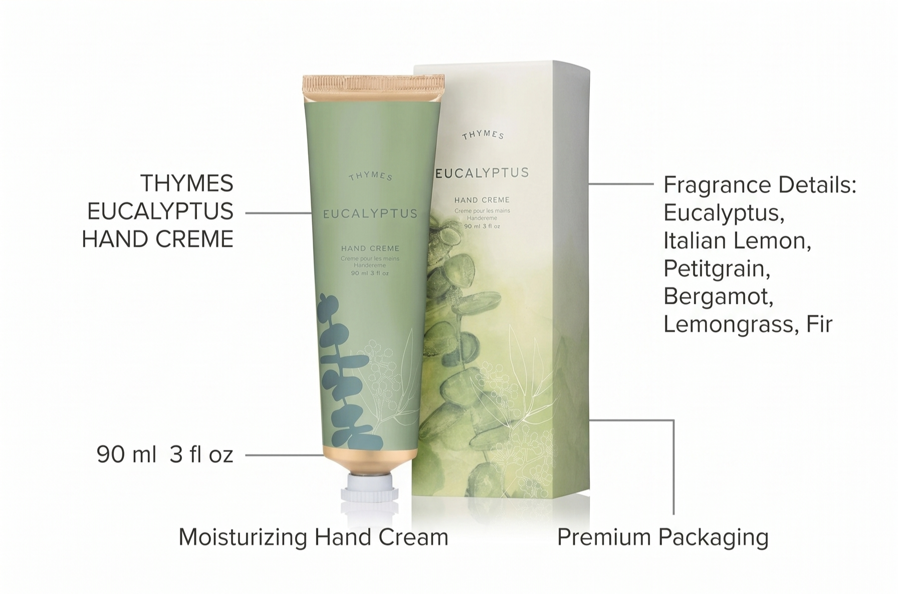 Thymes Hand Cream - 3 Fl Oz – Eucalyptus