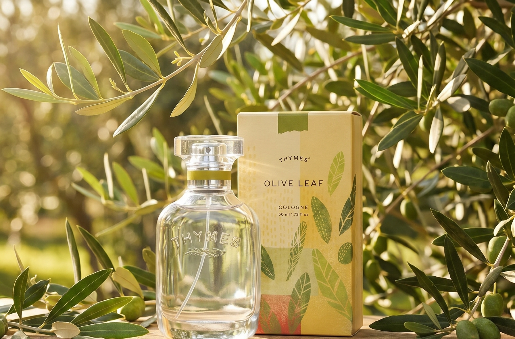 Thymes - Olive Leaf Cologne - Fresh Fragrance for Men & Women - 1.75 oz