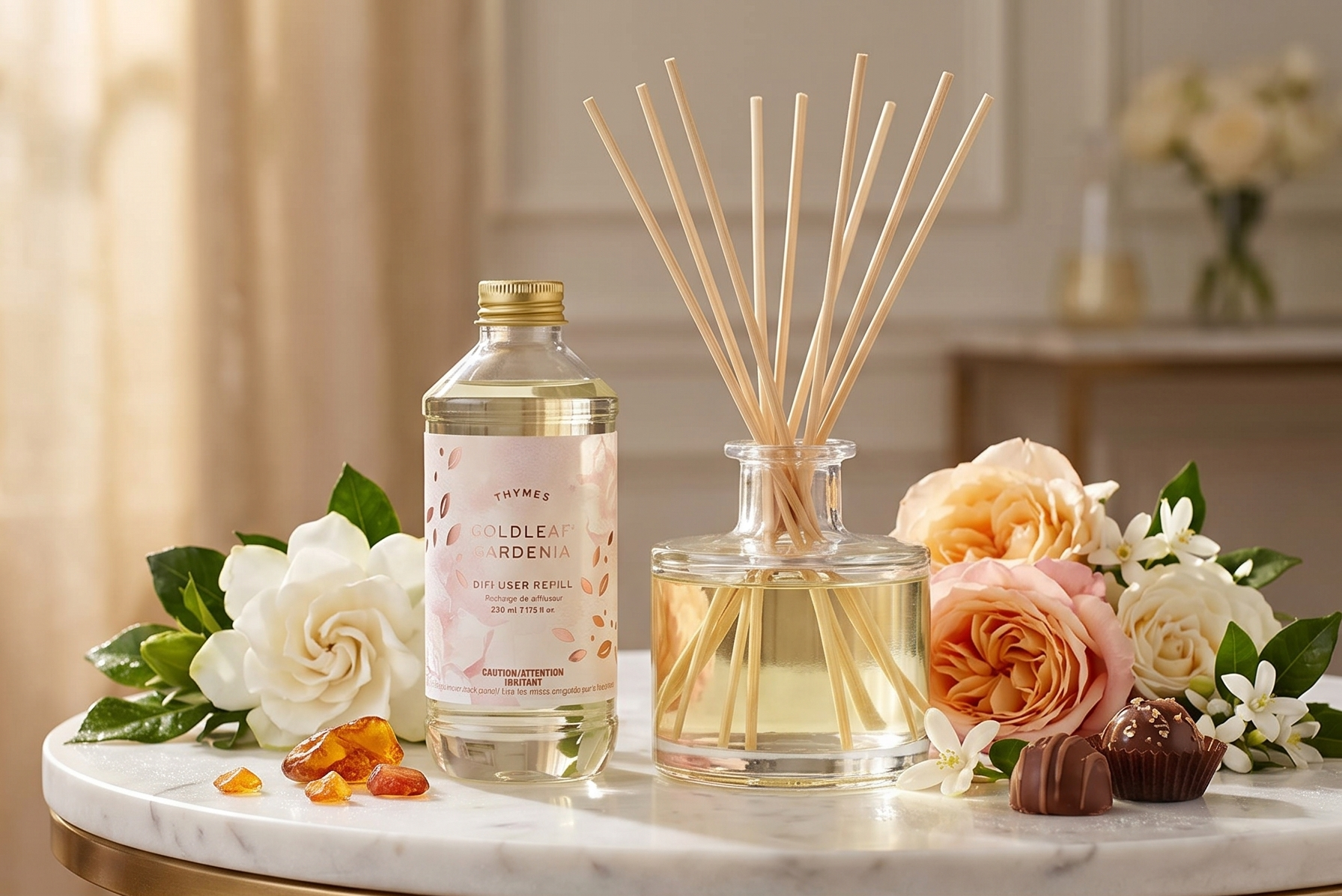 Thymes Reed Diffuser Oil - 7.75 Fl Oz - Goldleaf Gardenia