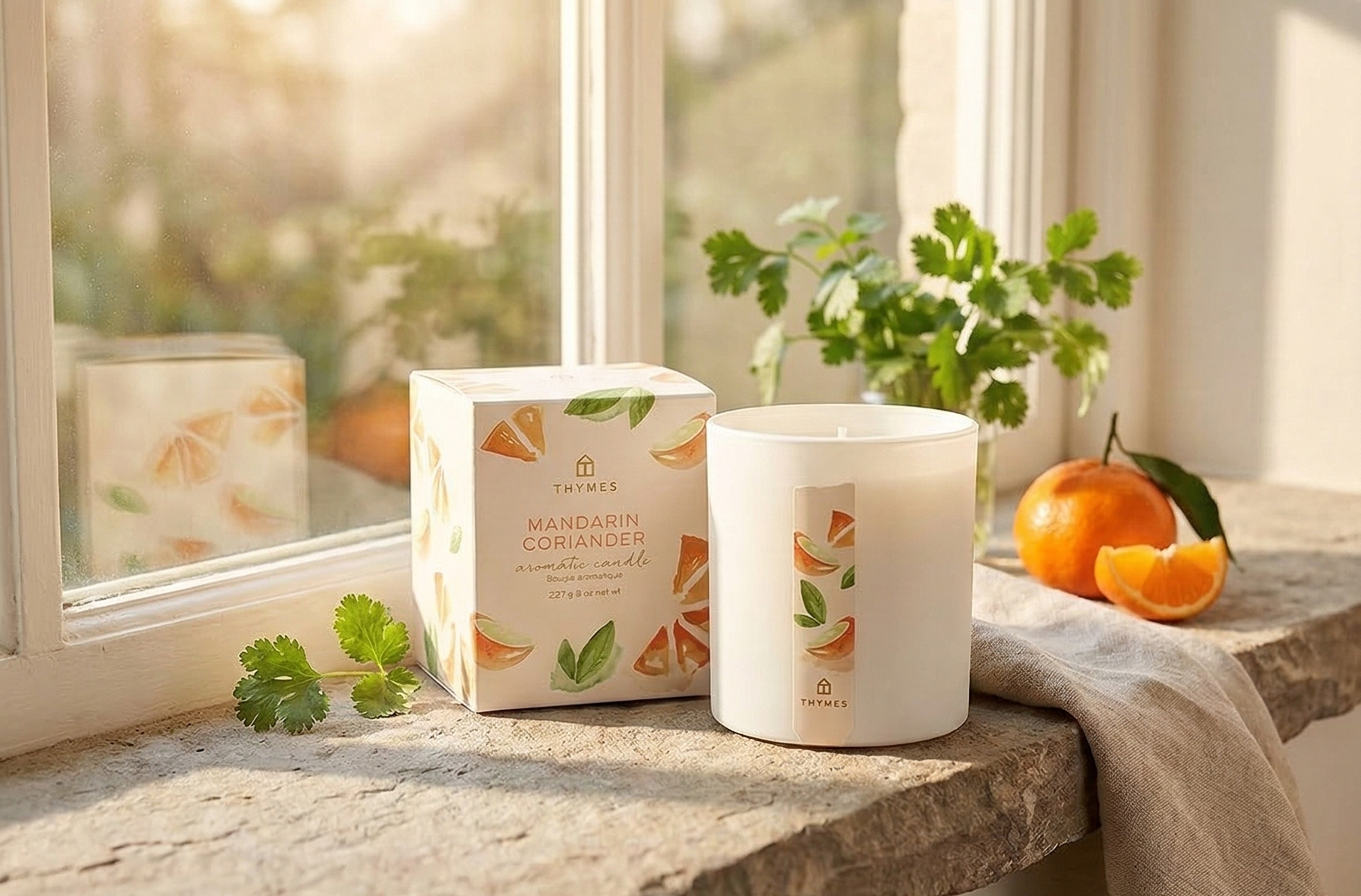 Thymes Candle - 8 Oz - Mandarin Coriander