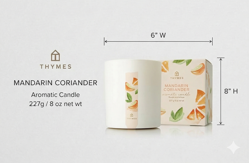 Thymes Candle - 8 Oz - Mandarin Coriander
