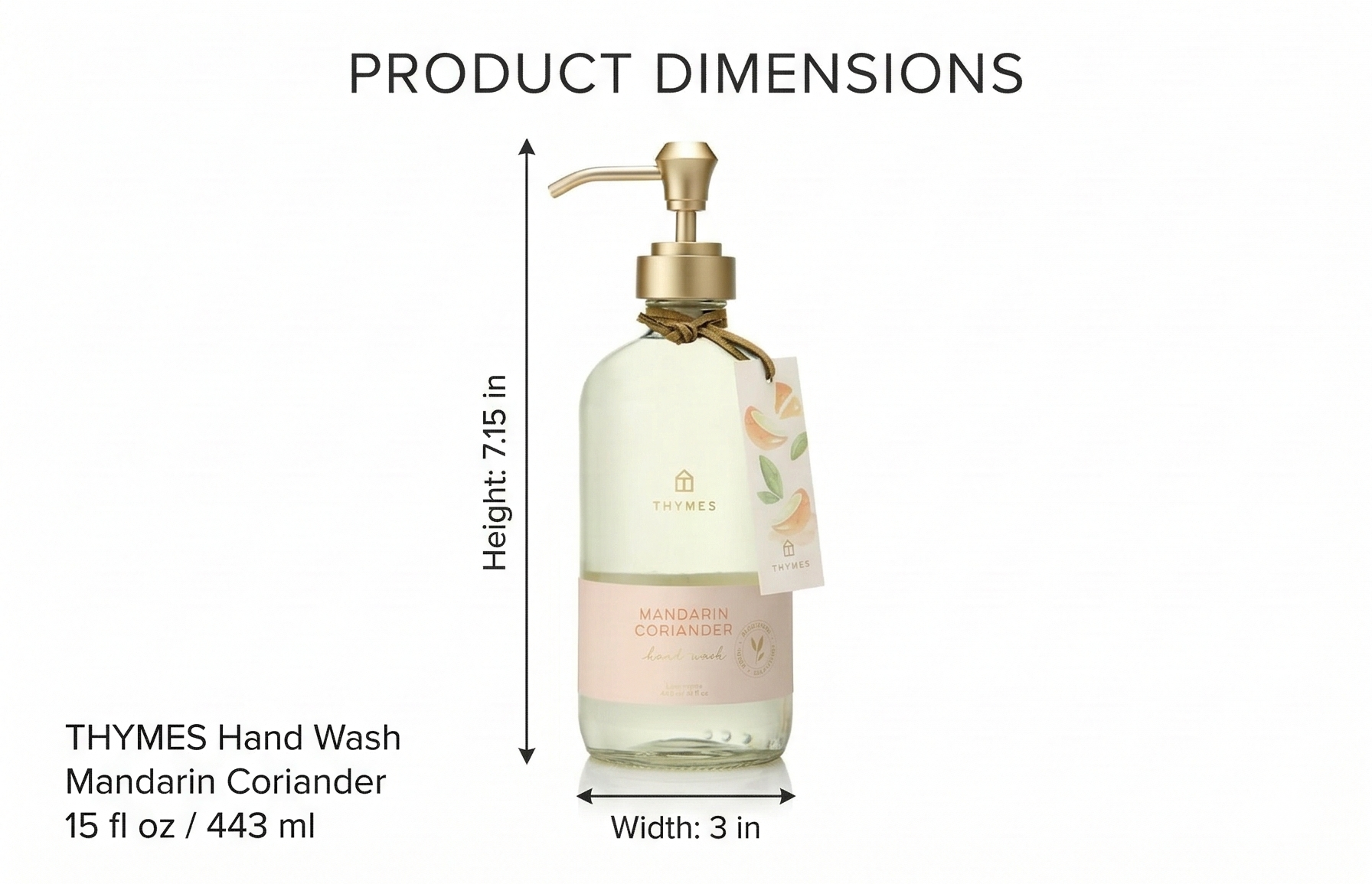 Thymes Hand Wash - 15 Fl Oz - Mandarin Coriander