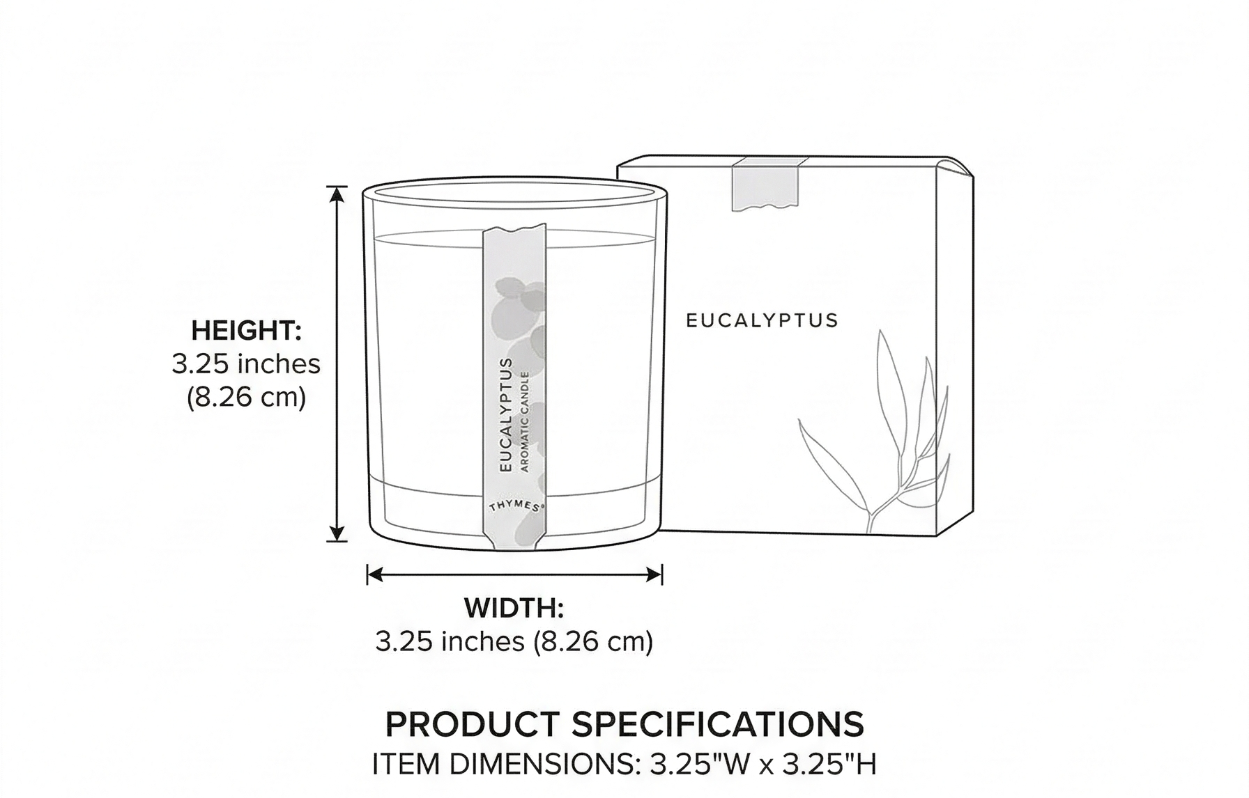 Thymes Aromatic Jar Candle - Eucalyptus Scented Candle for a Fresh Home Fragrance - Luxury Aromatherapy Candle - Single Wick Glass Candle - Matte White Candles (7.5 oz)