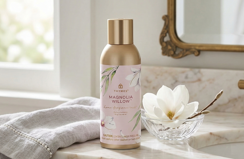 Thymes Home Fragrance Mist – Room Air Fresheners for Home Long Lasting – Air Freshener Spray – Premium Home Fragrance – Airy Notes of Willow, Magnolia, Mandarin & Jasmine (Magnolia Willow, 3 oz)