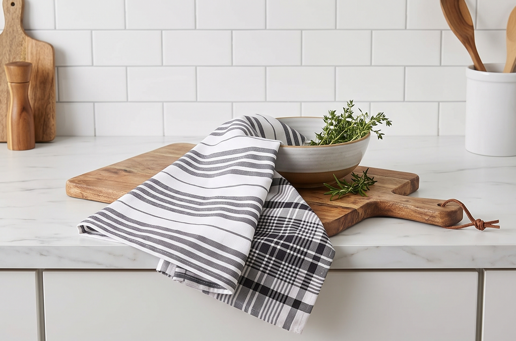 Now Designs Jumbo Pure Kitchen Towel Set of 3, Black
