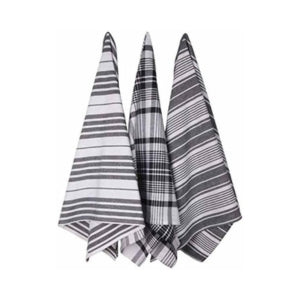 Now Designs Jumbo Pure Kitchen Towel Set of 3, Black
