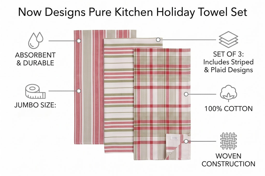 Now Designs, Towel Set Pure Kitchen Holiday