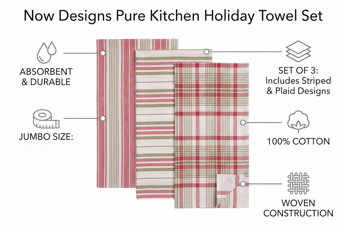 Now Designs, Towel Set Pure Kitchen Holiday