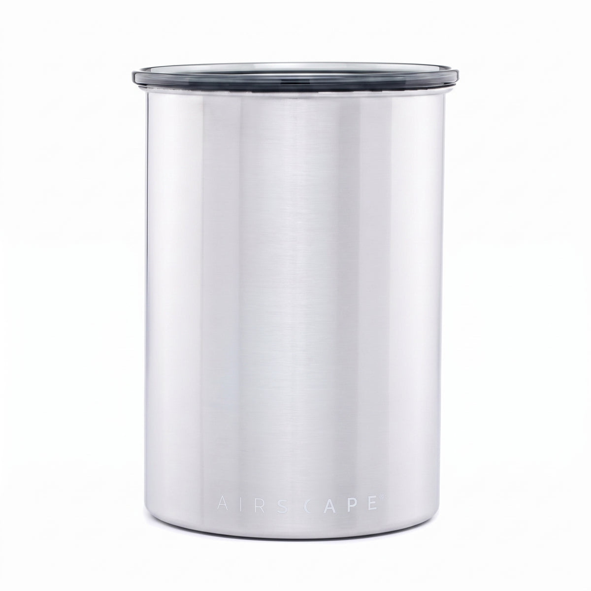 Planetary Design Airscape Stainless Steel Coffee Canister | Food Storage Container | US Patented Inner Plunger Lid REMOVES Excess Oxygen | Don't Buy airtight, Buy AIR-Less (Medium, Brushed Steel)