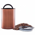 Planetary Design Airscape Stainless Steel Coffee Canister | Food Storage Container | US Patented Inner Plunger Lid REMOVES Excess Oxygen | Don't Buy airtight, Buy AIR-Less | (Medium, Brushed Copper)