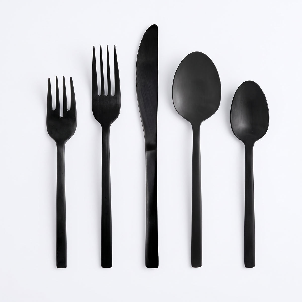 Fortessa Arezzo 18/10 Stainless Steel Flatware, 20 Piece Place Setting (Service for 4), Brushed Black