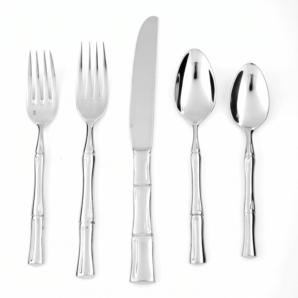FORTESSA Royal Pacific 18/10 Stainless Steel Flatware, 20 Piece Place Setting With Table Knife, Forks and Spoons (Service For 4), Dishwasher Safe, Polished