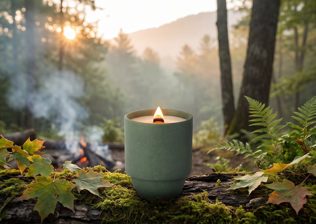 Paddywax Parks, Great Smoky Mountains Scented Candle in Ceramic Jar with Crackling Wood Wick, Soy Candle with Approx. 77 Hour Burn Time, Decorative Gift Candles for Home, Maplewood & Moss Scent, 11 oz