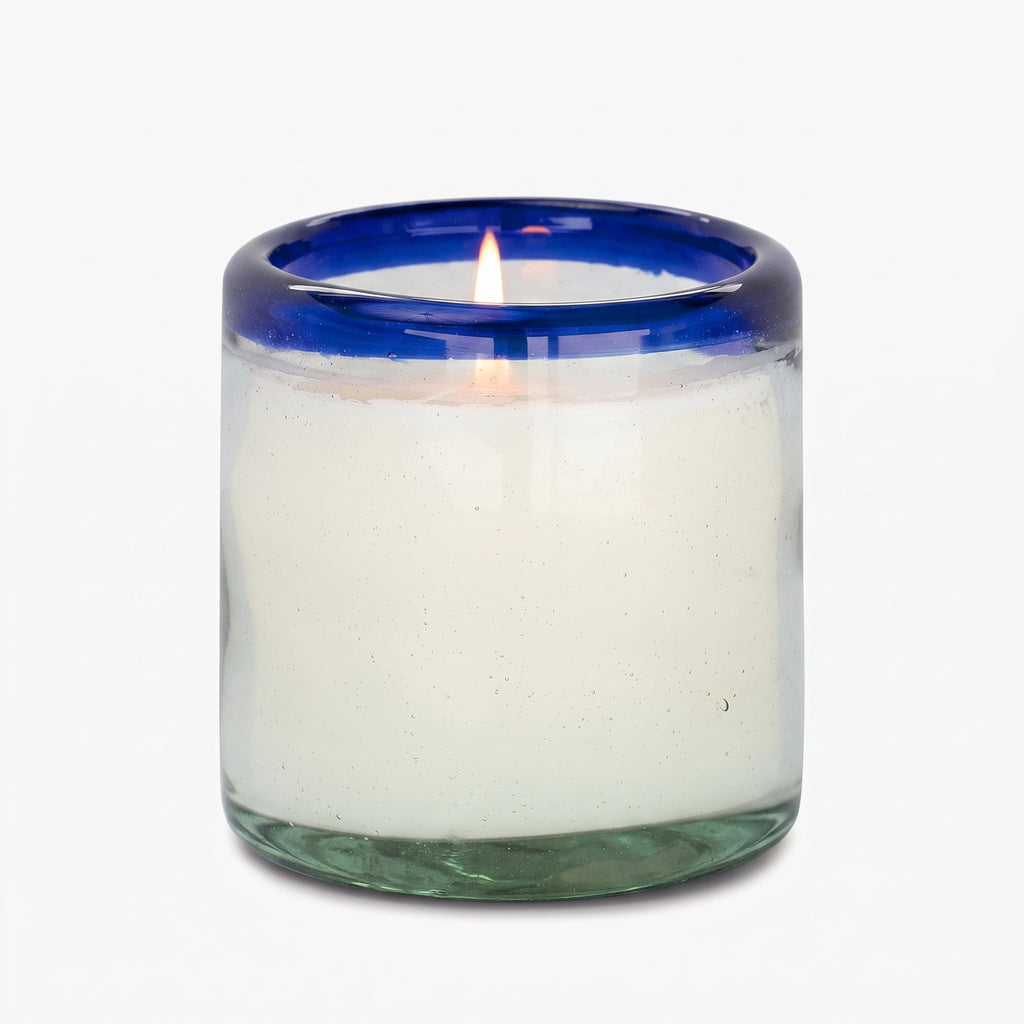 Paddywax La Playa, Salted Blue Agave Scented Candle in Reusable Hand-Blown Bubble Glass, Soy Wax Candle with Approx. 40 Hour Burn Time, Decorative Gift Candle for Home, Salted Blue Agave, 9 oz