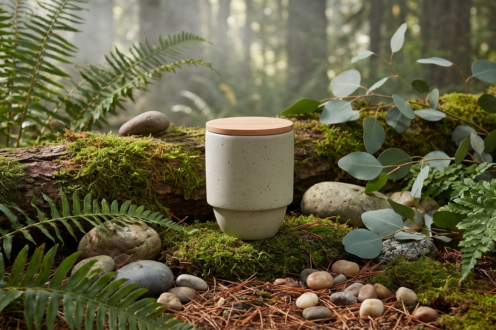 Paddywax Parks, Olympic Scented Candle in Reusable Ceramic Jar with Crackling Wood Wick, Soy Candle with Approx. 77 Hour Burn Time, Decorative Gift Candles for Home, Moss & Mint Scent, 11 oz