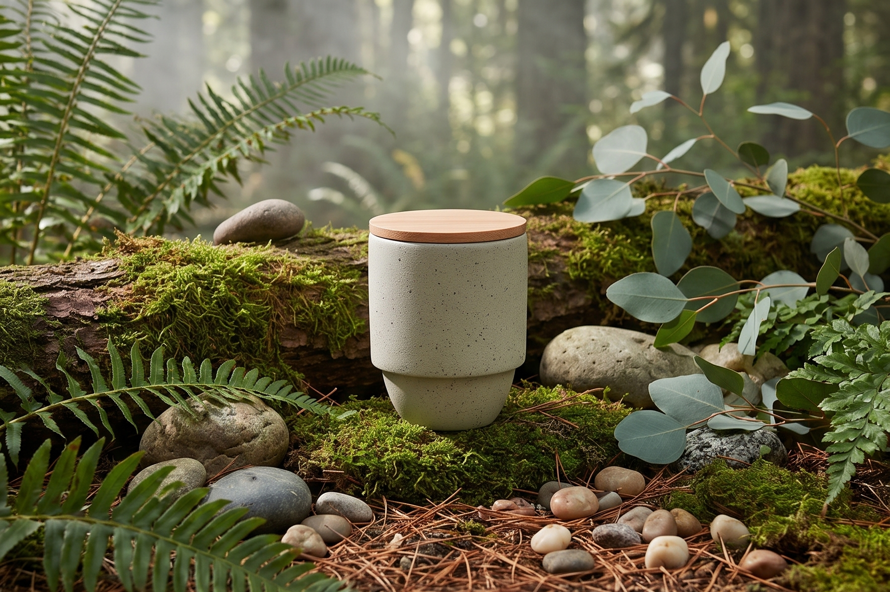 Paddywax Parks, Olympic Scented Candle in Reusable Ceramic Jar with Crackling Wood Wick, Soy Candle with Approx. 77 Hour Burn Time, Decorative Gift Candles for Home, Moss & Mint Scent, 11 oz