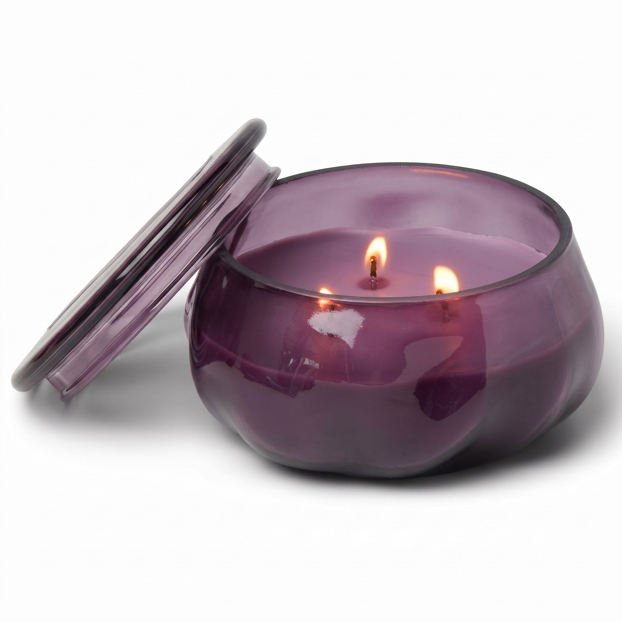 Paddywax Basalt Collection Scented Candle, Soy Wax Blend Glass Jar with Lid, Reusable Home Décor Candle, 10 oz, Violet Vessel, Violet and Vanilla