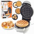 MasterChef 3-in-1 Mini Breakfast Maker- Make Eggs, Pancakes, Donuts, Waffles & More in 1 Easy to Use Appliance! 3 Removable Non-Stick Cooking Plates for Quick Cleaning & Storing- Compact Baker Cooker