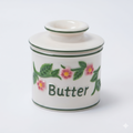 Butter Bell - The Original Butter Bell crock by L Tremain, a Countertop French Ceramic Butter Dish Keeper for Spreadable Butter, La Fleur Collection (Hand Painted Raised Floral)