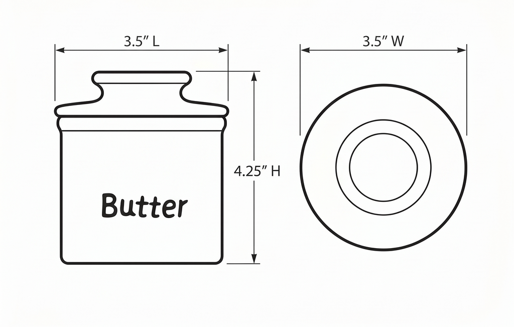 Butter Bell - The Original Butter Bell crock by L Tremain, a Countertop French Ceramic Butter Dish Keeper for Spreadable Butter, La Fleur Collection (Hand Painted Raised Floral)