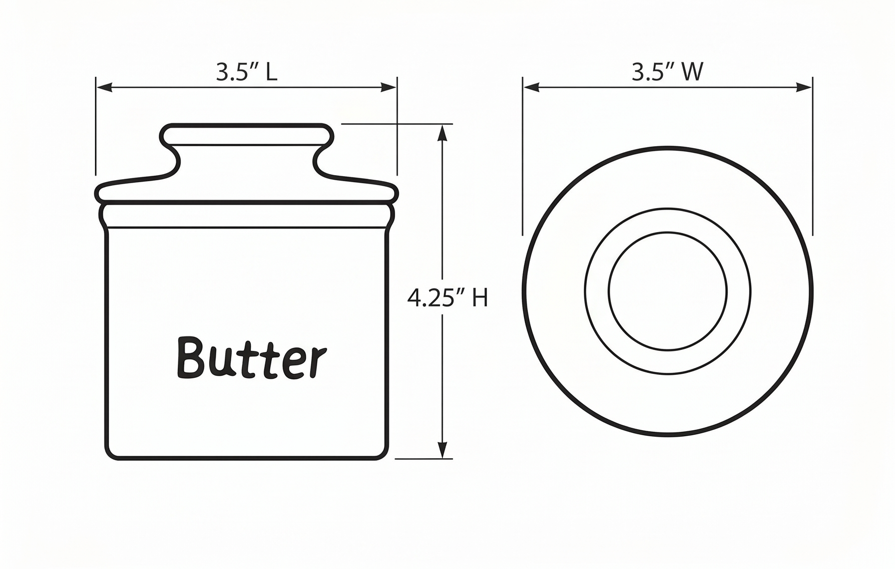 Butter Bell - The Original Butter Bell crock by L Tremain, a Countertop French Ceramic Butter Dish Keeper for Spreadable Butter, La Fleur Collection (Hand Painted Raised Floral)