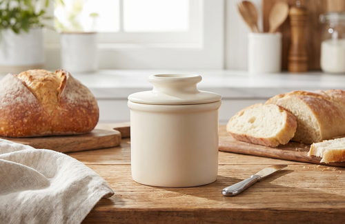 Butter Bell - The Original Butter Bell Crock by L. Tremain, a Countertop French Ceramic Butter Dish Keeper for Spreadable Butter, French Ceramic Butter Dish Keeper, Specialty (Ivory Matte)