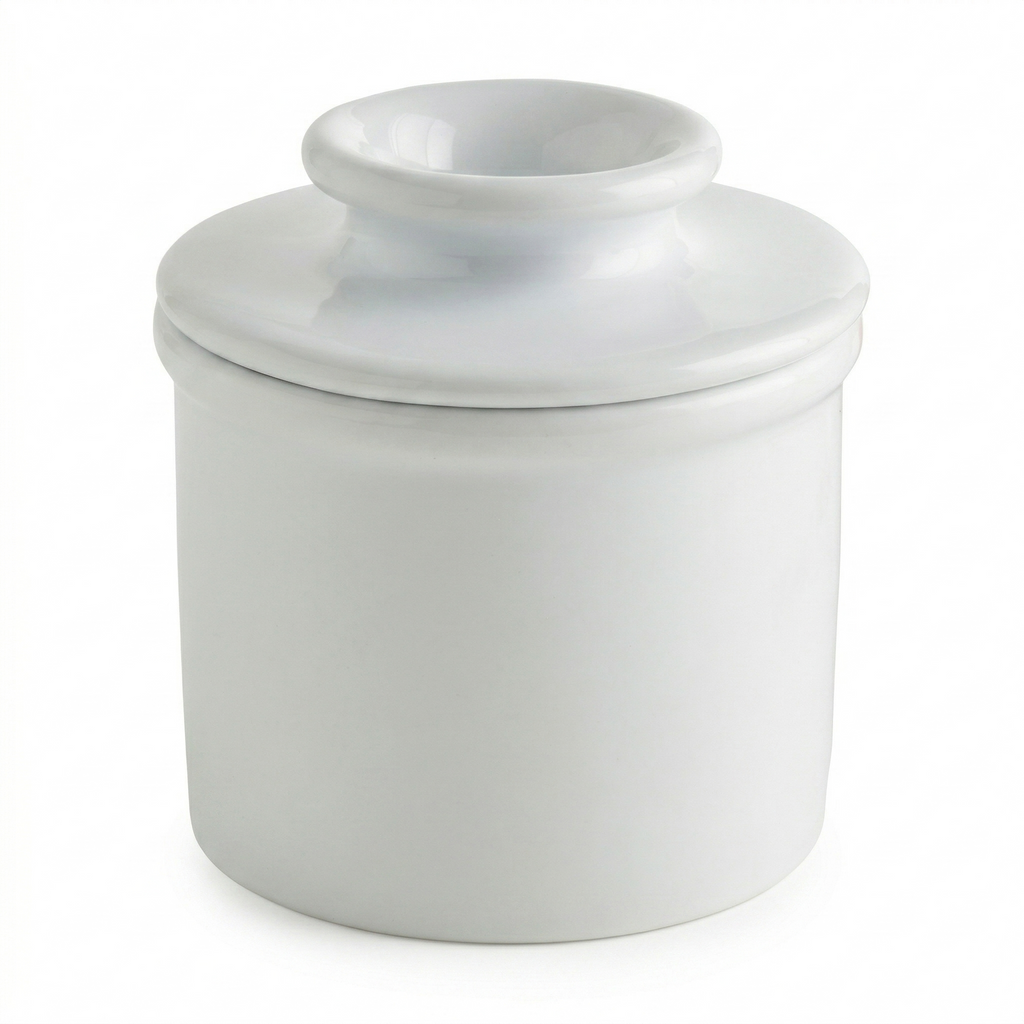 Butter Bell - The Original Butter Bell Crock by L. Tremain, a Countertop French Ceramic Butter Dish Keeper for Spreadable Butter, French Ceramic Butter Dish Keeper, Specialty - Classic White