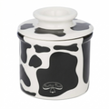 Butter Bell - The Original Butter Bell crock by L Tremain, a Countertop French Ceramic Butter Dish Keeper for Spreadable Butter, Cow Pattern, Black & White