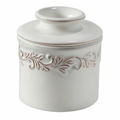 Butter Bell - The Original Butter Bell crock by L Tremain, a Countertop French Ceramic Butter Dish Keeper for Spreadable Butter, Antique Collection, White Linen