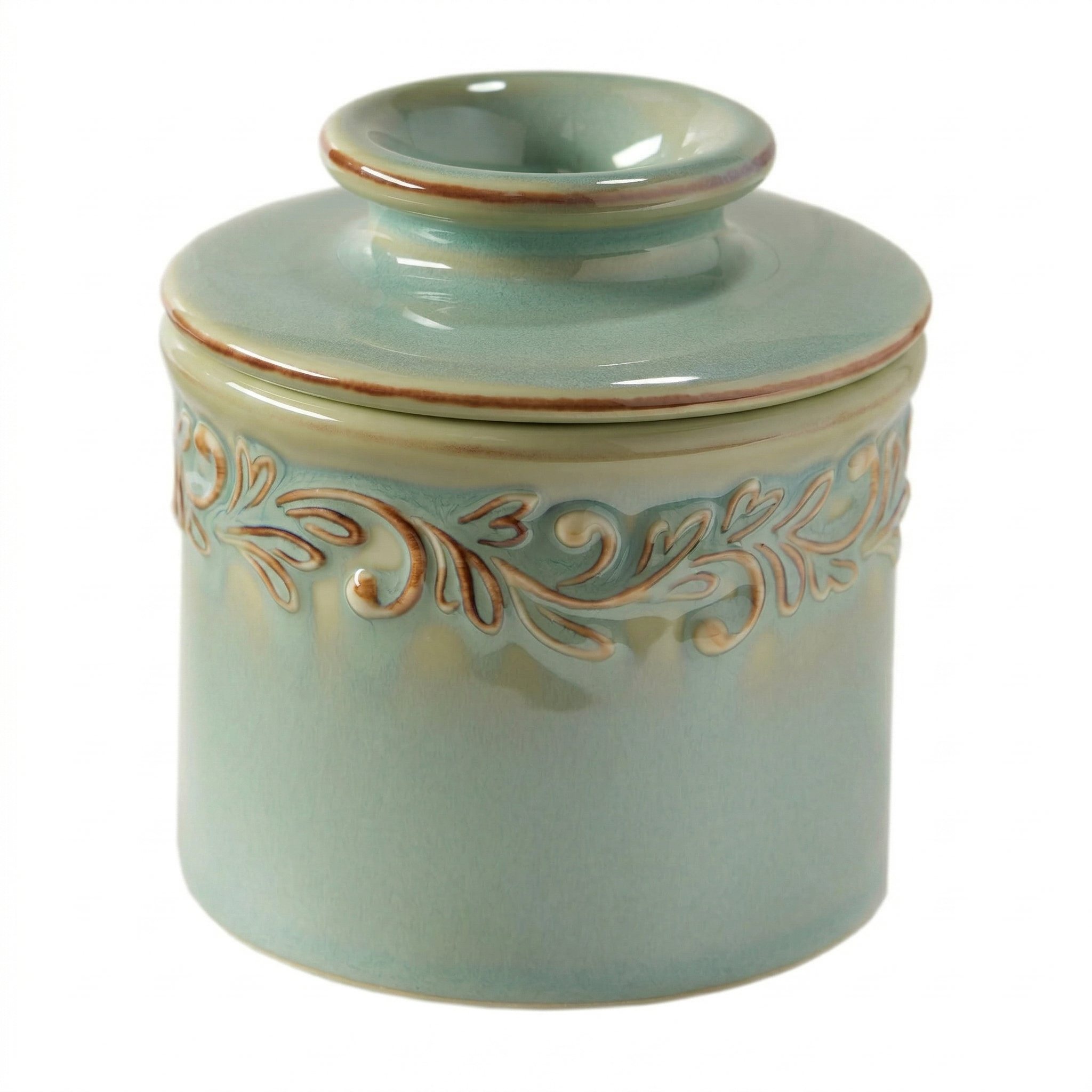 Butter Bell - The Original Butter Bell crock by L Tremain, a Countertop French Ceramic Butter Dish Keeper for Spreadable Butter, Antique Collection, Sea Spray