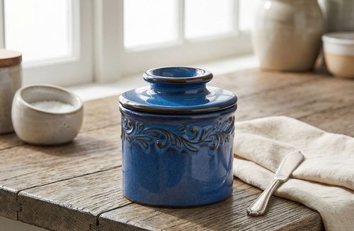 Butter Bell - The Original Butter Bell Crock by L. Tremain, Antique Collection - Denim Blue