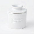 Butter Bell - The Original Butter Bell crock by L Tremain, a Countertop French Ceramic Butter Dish Keeper for Spreadable Butter, Café Matte & Retro Collection (BBCCWHT)