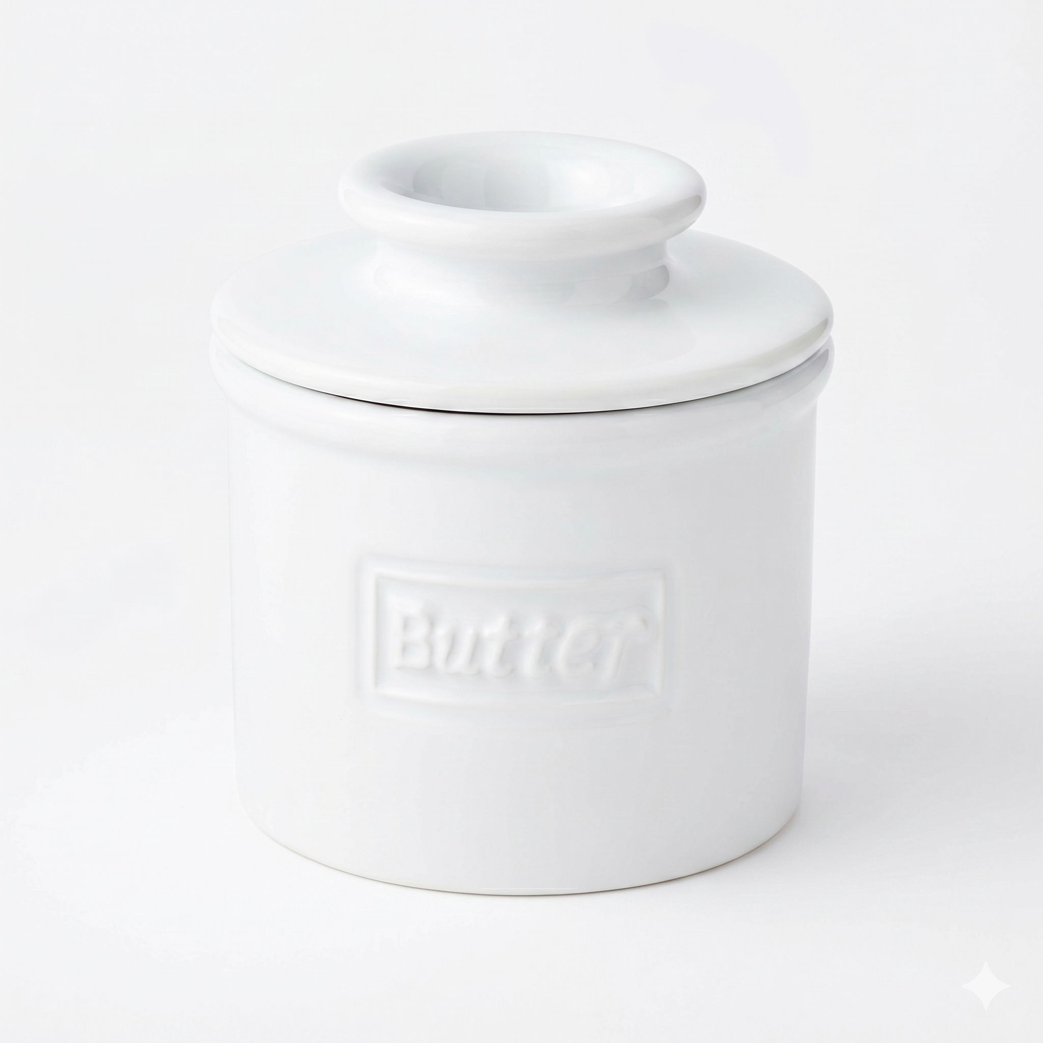 Butter Bell - The Original Butter Bell crock by L Tremain, a Countertop French Ceramic Butter Dish Keeper for Spreadable Butter, Café Matte & Retro Collection (BBCCWHT)