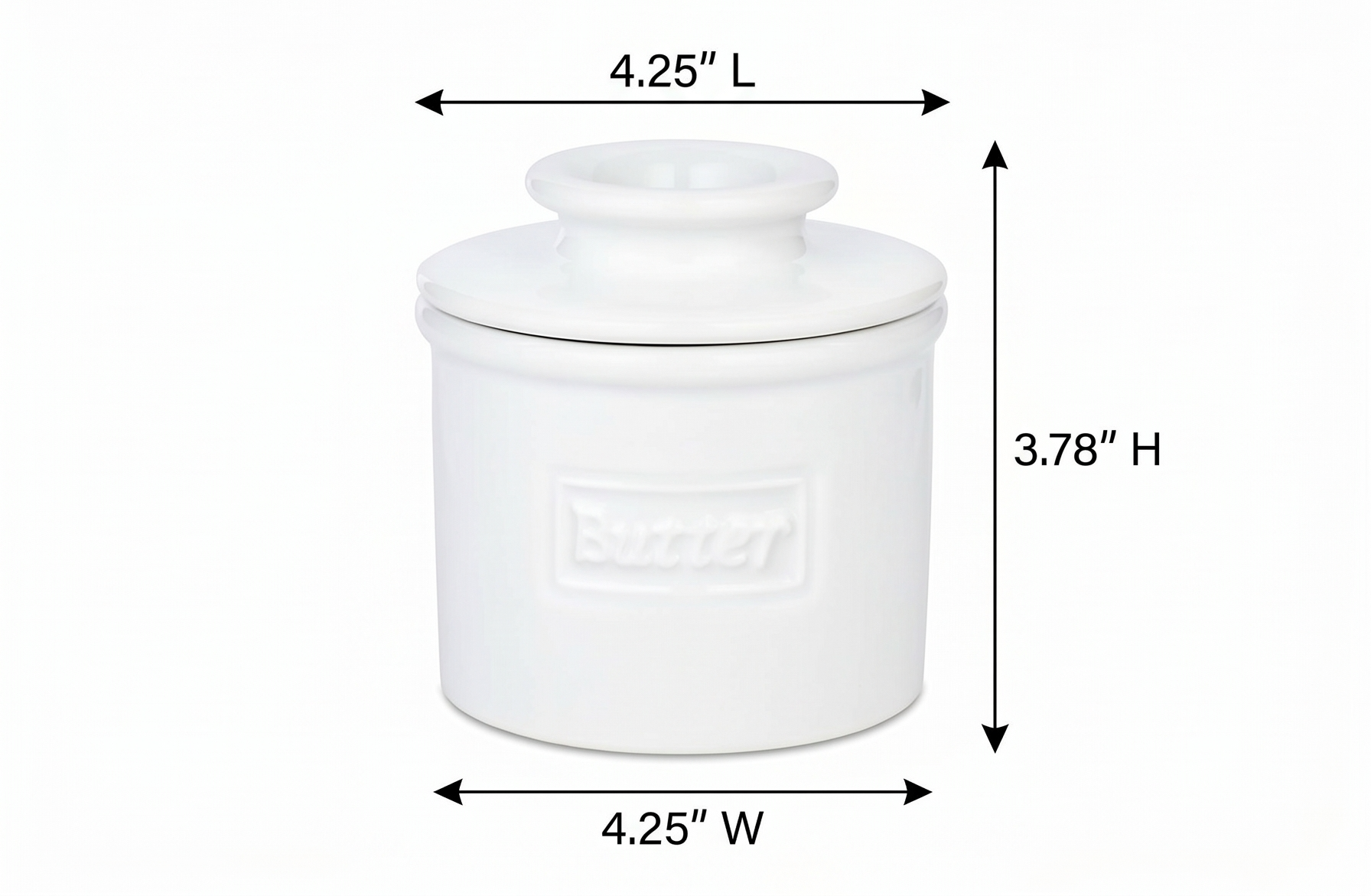 Butter Bell - The Original Butter Bell crock by L Tremain, a Countertop French Ceramic Butter Dish Keeper for Spreadable Butter, Café Matte & Retro Collection (BBCCWHT)
