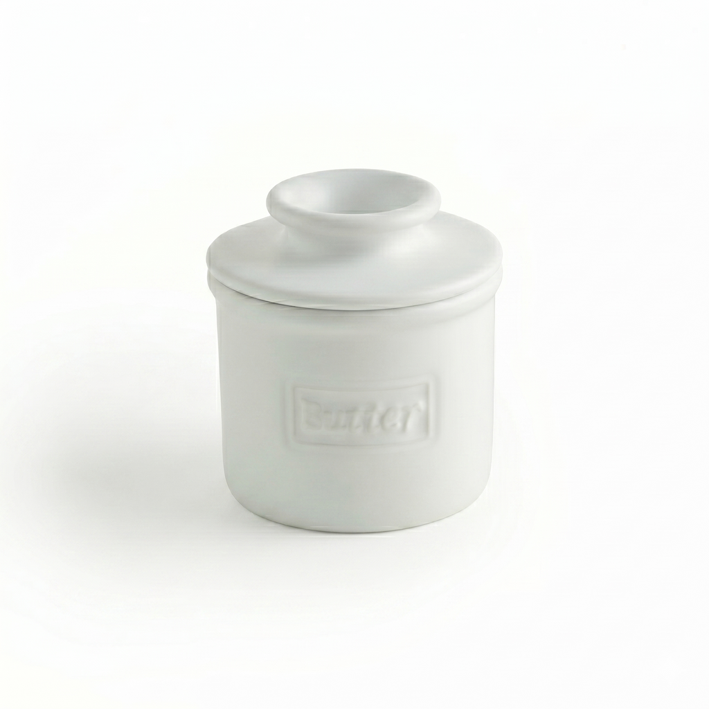 Butter Bell - The Original Butter Bell crock by L Tremain, a Countertop French Ceramic Butter Dish Keeper for Spreadable Butter, Café Matte Collection, White Matte
