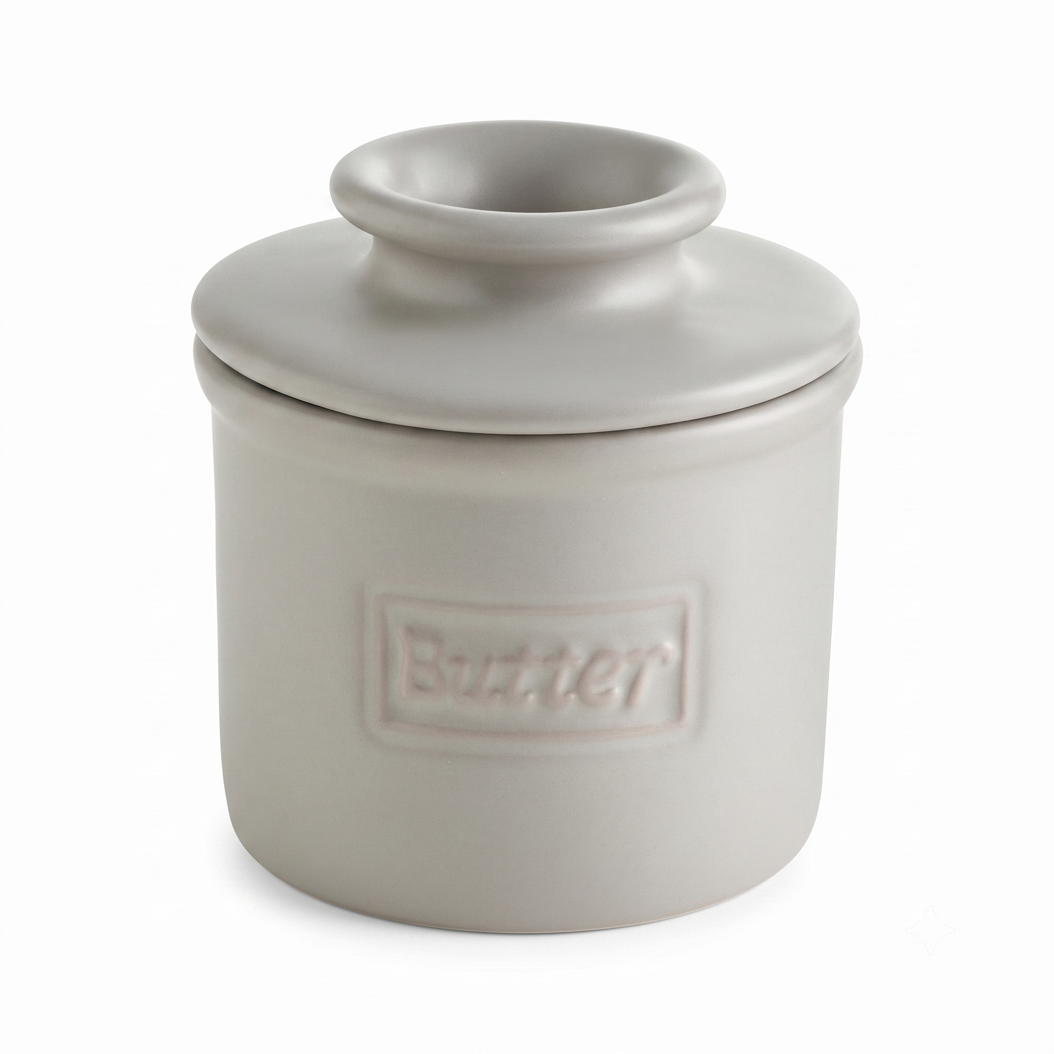 Butter Bell - The Original Butter Bell crock by L Tremain, a Countertop French Ceramic Butter Dish Keeper for Spreadable Butter, Café Matte Collection, Stone