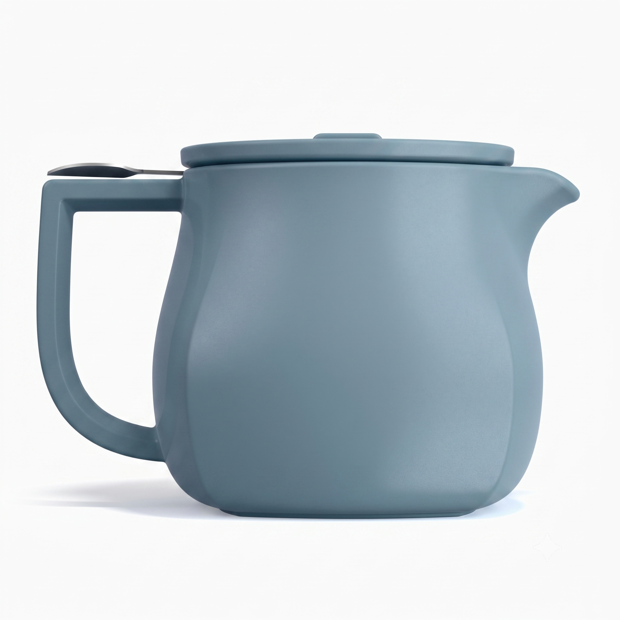 Tea Forte Ceramic Teapot with Removable Stainless Steel Infuser Basket and Lid, Steeps 24 oz. Loose Leaf Tea, Dishwasher & Microwave Safe, Stone Blue