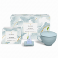 Tea Forte Gift Set with Cafe Cup, Tea Tray, Mini Presentation Box with 10 Handcrafted Pyramid Infuser Tea Bags, Wellbeing Tea