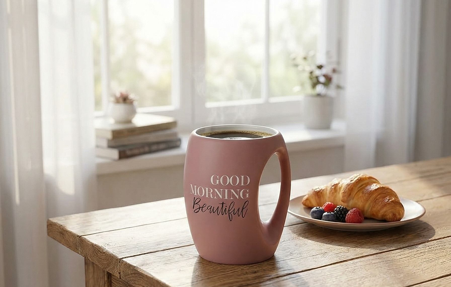 Pavilion - Good Morning Beautiful - 16 Oz Stoneware Huggable Coffee Cup Mug