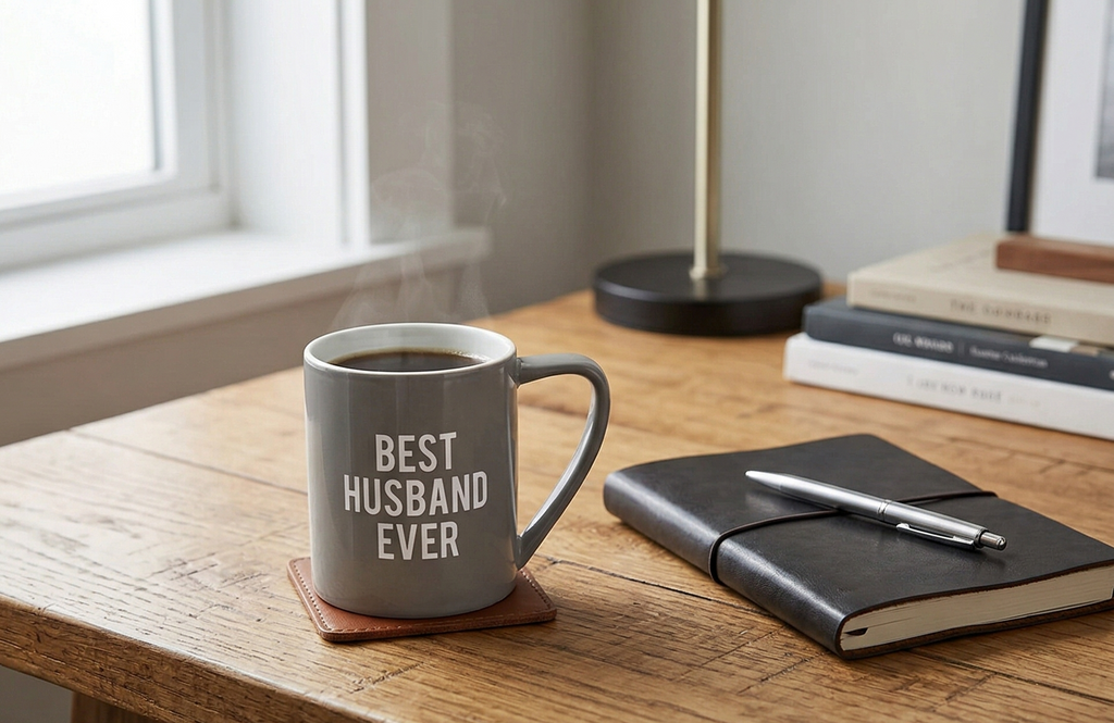 Pavilion Gift Company Man Made Best Husband Ever Coffee Mug, 18 oz, Gray