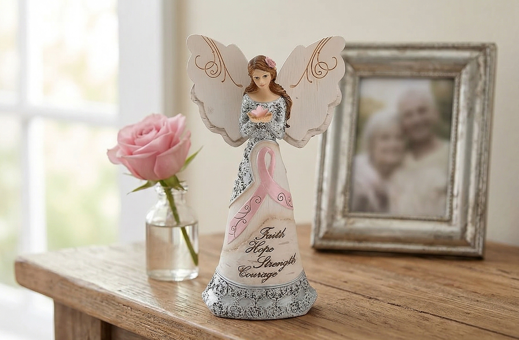 Pavilion Gift Company 82335 Survivor Angel Figurine, 6-1/2-Inch, Gray