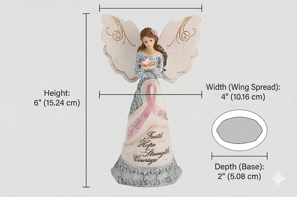 Pavilion Gift Company 82335 Survivor Angel Figurine, 6-1/2-Inch, Gray
