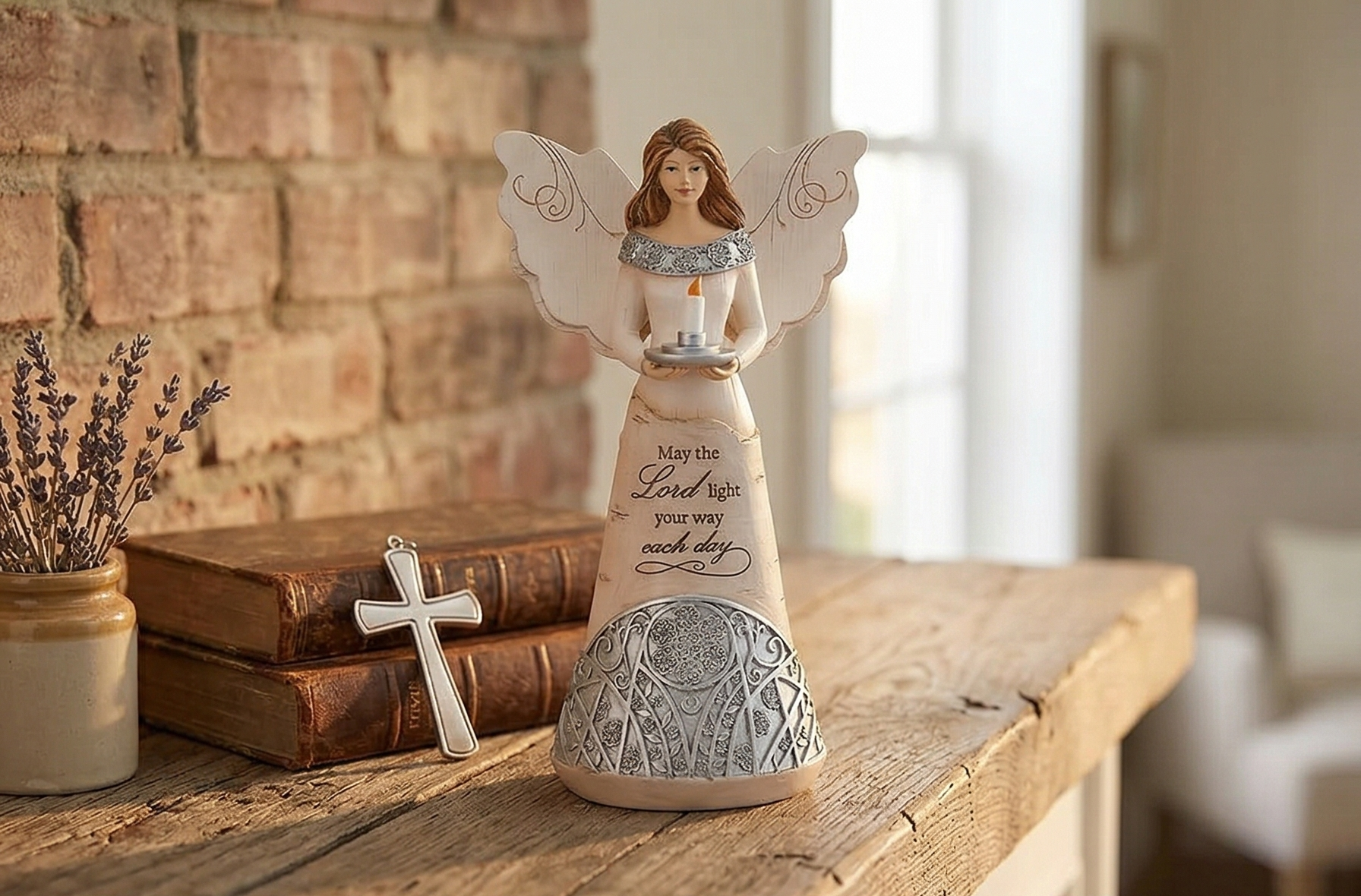 Pavilion Gift Company - Light - 9" Angel Holding a Candle